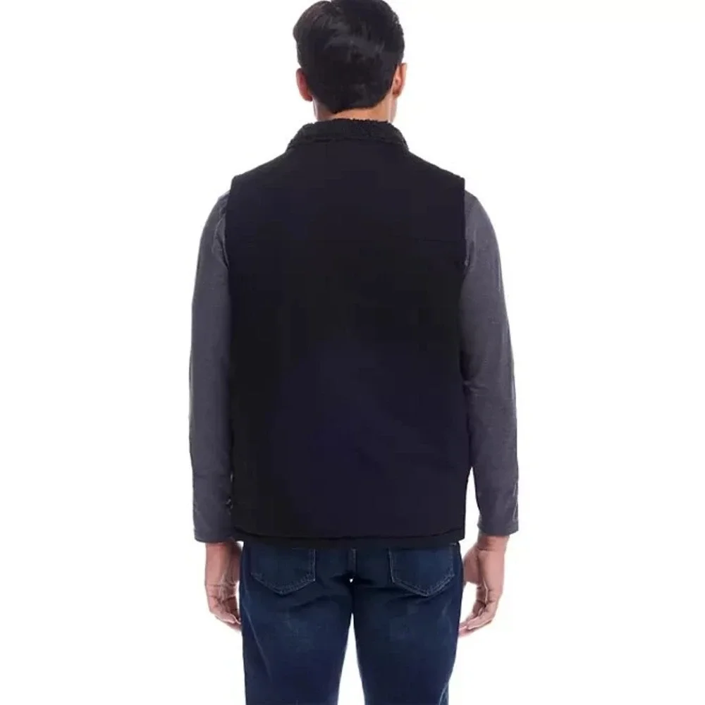 WP Weatherproof Mens Workwear Vest Black Quilted Sherpa Collar Small